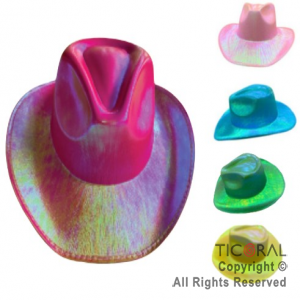 SOMBRERO COWBOY TORNASOLADO COLORES SURTIDOS x 1